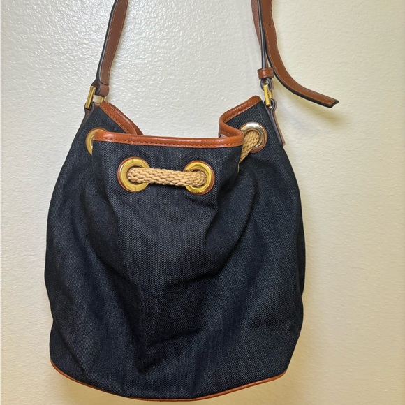 Michael Kors denim Navy and Brown Shoulder Bag - Picture 4 of 9